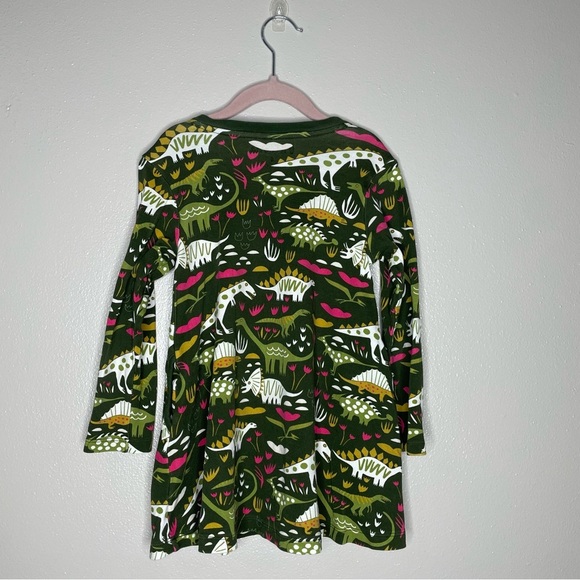 Piccolina Long Sleeve Dinosaur Print Cotton Dress, 6 - Picture 9 of 9